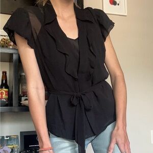 Sheer Blouse with Camisole Layer Y2K 90s Balletcore Beautiful Blouse